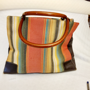 Adrienne Vittadini Multi-colored Woven Sarape Print Tote Bag